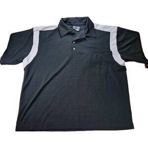 Authentic Kustom Men's Polo Shirt Size Medium Black Gray Shirt Automotive
